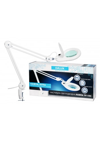 светильник настольный с лупой DELUX TF-150 3D 9 Вт LED белий - 90015716