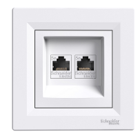 розетка SCHNEIDER ASFORA EPH4400121 комп.2-а RJ45, кат.5e біл