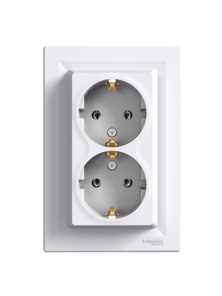 розетка SCHNEIDER ASFORA EPH9900121 c з/к 2-а біла 16А