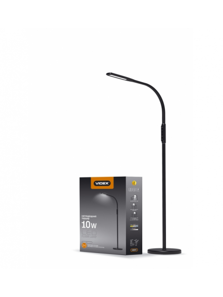 Свiтлодiодній торшер підлоговий VIDEX VL-TF0701B 10W 3000-5500K 220V