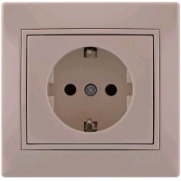 Розетка с/з  Mira 701-0303-122В LEZARD кремовая