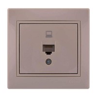 Розетка компьютерная Mira 701-0303-139 LEZARD кремовая
