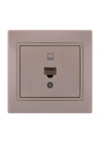 Розетка компьютерная Mira 701-0303-139 LEZARD кремовая