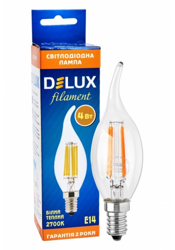 Лед лампа DELUX BL37B 4 Вт tail 2700K 220В E14 filament - (90011685)
