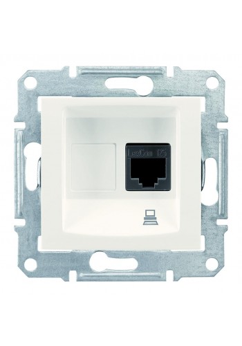 Компьютерная розетка RJ45, кат. 5e, экр. STP, с пружинными зажимами Sedna SDN4500123 слоновая кость