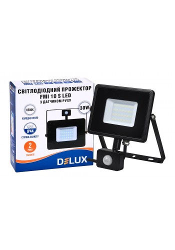светодиодный прожектор DELUX FMI 10 S LED 30Вт 6500K IP65 с датч. движ. - (90008737)