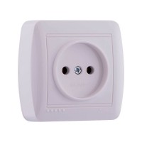 Розетка зовнішня без заземлення білий Lezard Demet 711-0200-121