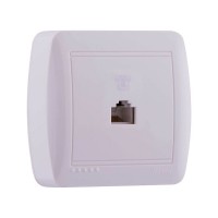 Розетка наружная телефонная евро белый Lezard Demet 711-0200-137