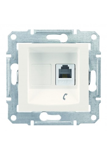 Телефонная розетка RJ11, с пружинными зажимами Sedna SDN4101123 слоновая кость