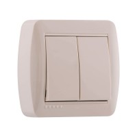 Выключатель наружный двойной крем Lezard Demet 711-0300-101