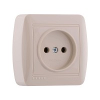 Розетка наружная без заземления крем Lezard Demet 711-0300-121