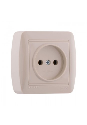 Розетка зовнішня без заземлення крем Lezard Demet 711-0300-121