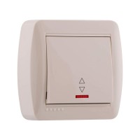 Вимикач зовнішній прохідний з підсвіткою крем Lezard Demet 711-0300-114