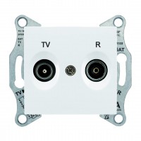 Розетка TV/R, проходная, 8 dB  Sedna SDN3301321 белый