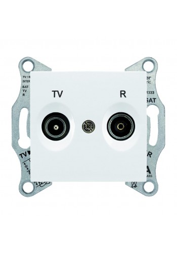 Розетка TV/R, проходная, 8 dB Sedna SDN3301321 белый